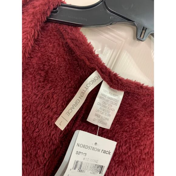 Forgotten Grace Plush Cardigan maroon‎ Size Large NWT - Picture 3 of 3